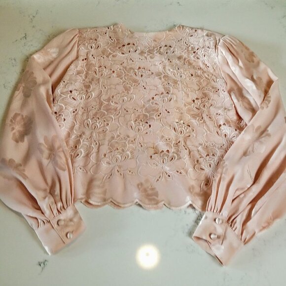 Vintage Umi Collections by Anne Crimmins Embroidered Silk Blouse NWT - Picture 3 of 8